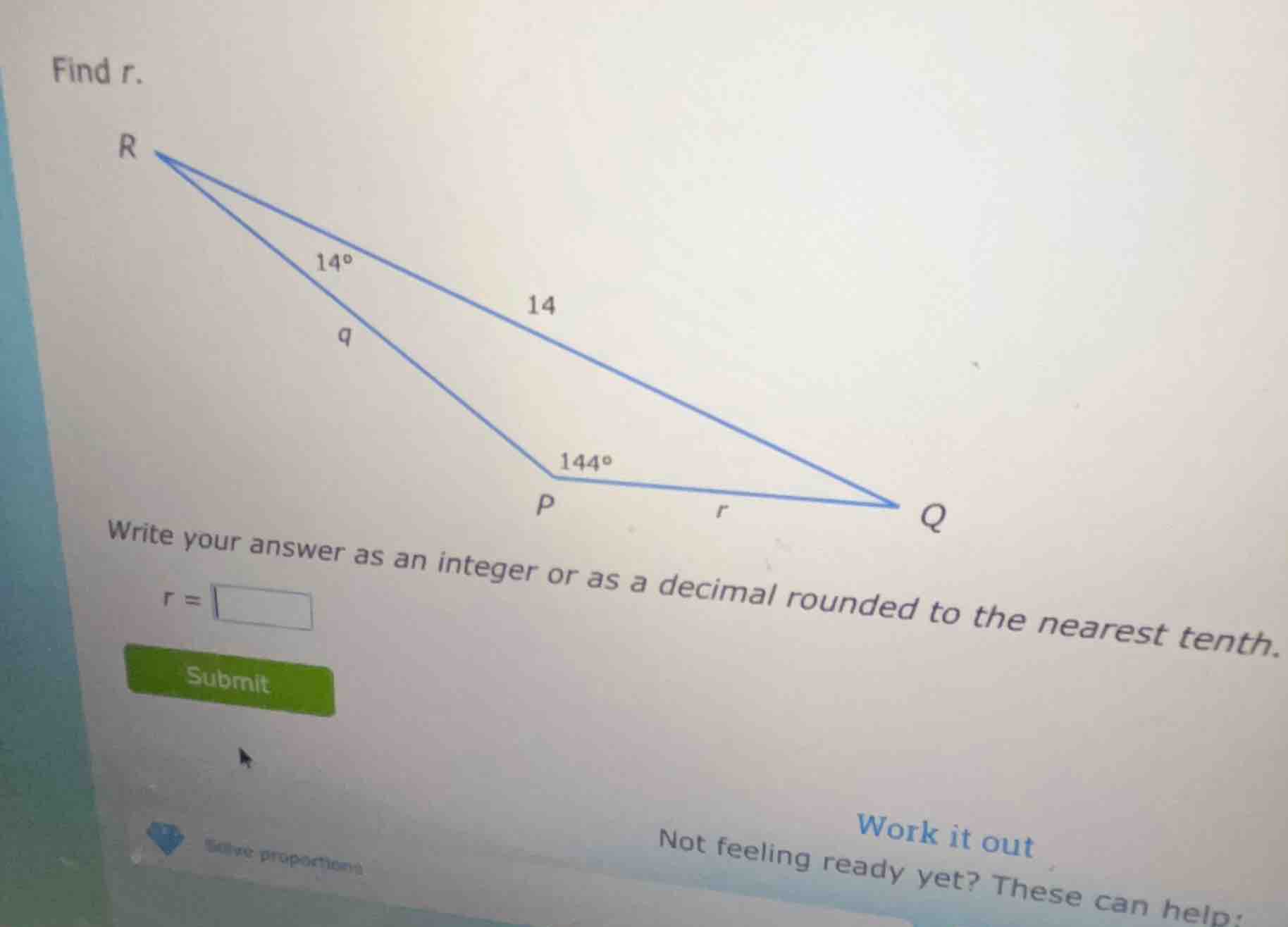 find r. write your answer as an integer or as a decimal rounded to the …