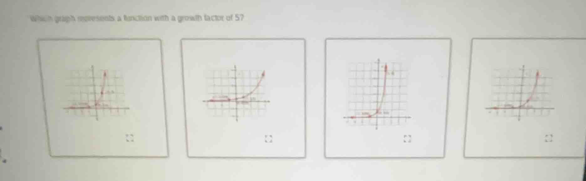which graph represents a function with a growth factor of 5?