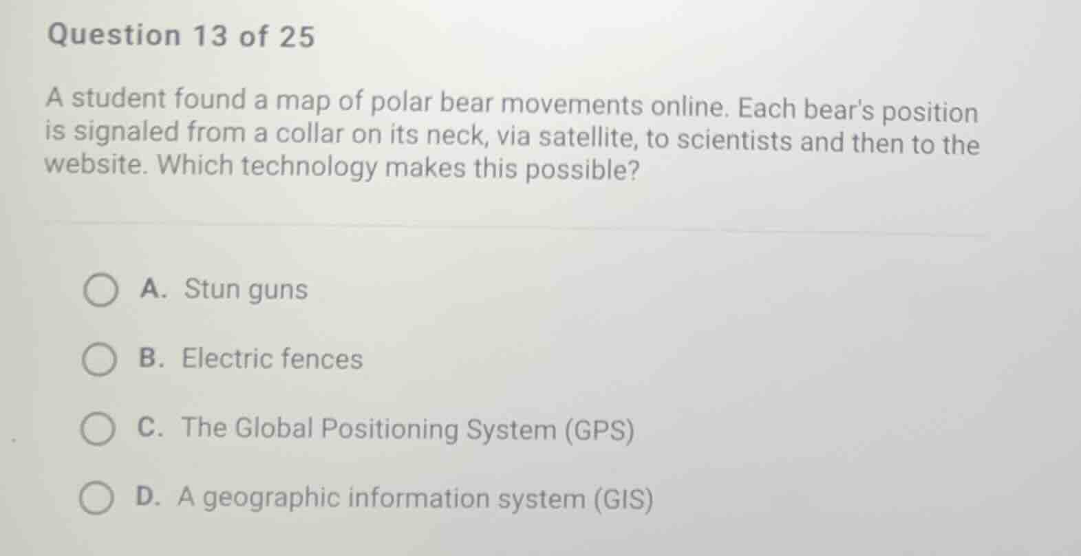 question 13 of 25 a student found a map of polar bear movements online.…