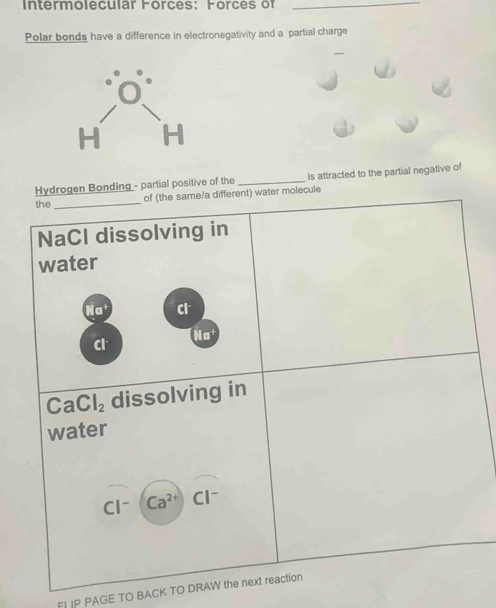intermolecular forces: forces of polar bonds have a difference in elect…