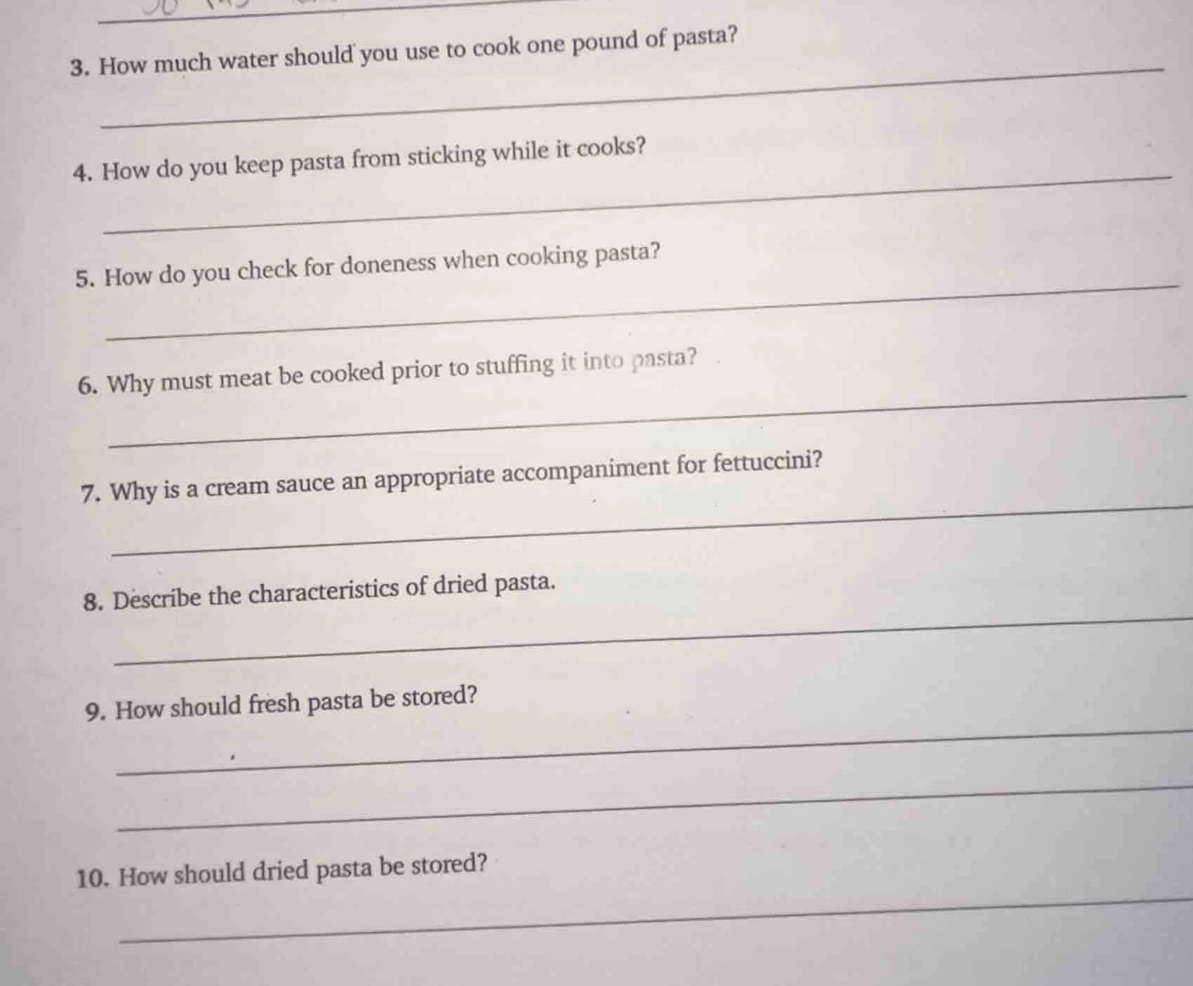 3. how much water should you use to cook one pound of pasta? 4. how do …