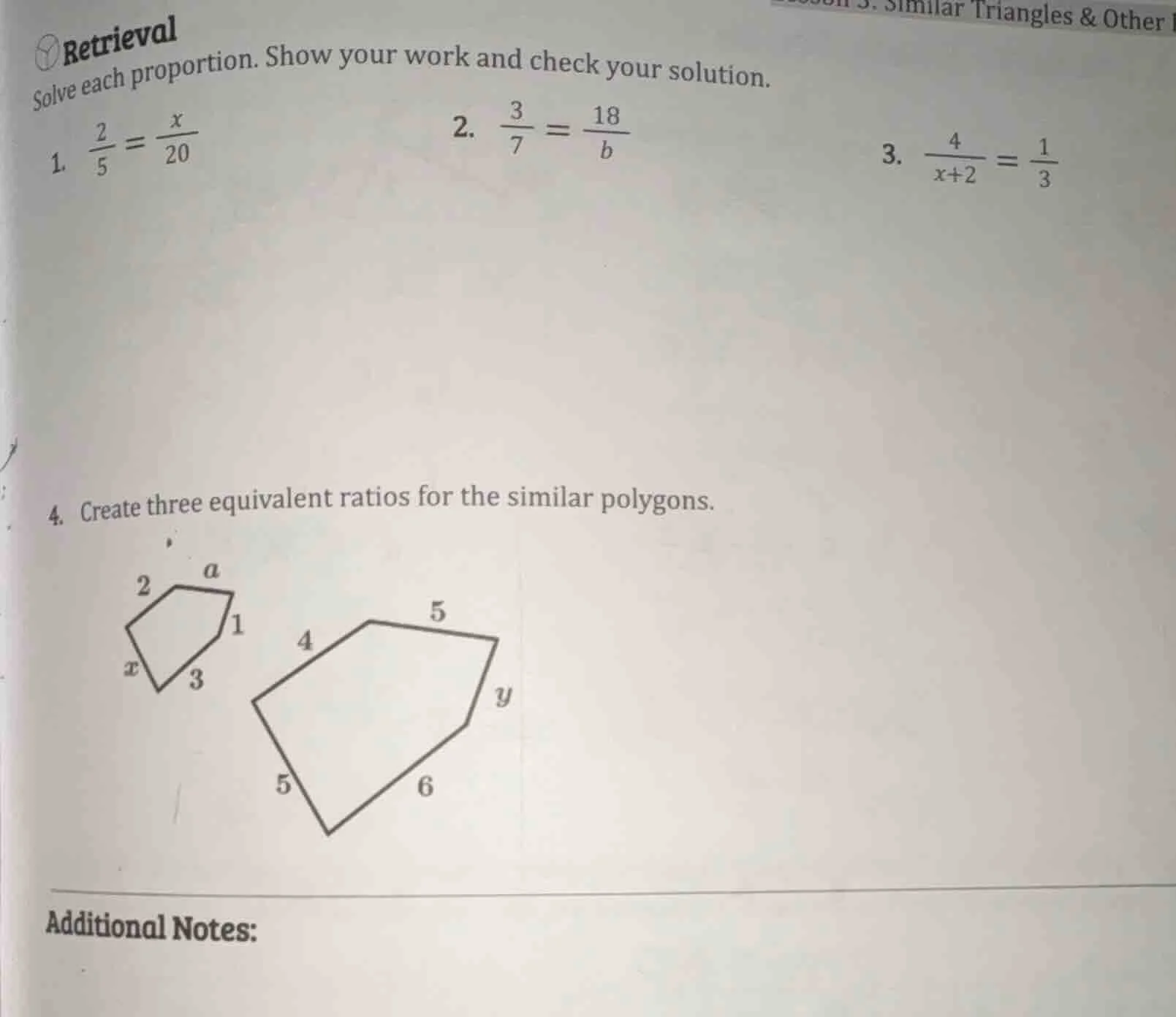 retrieval solve each proportion. show your work and check your solution…