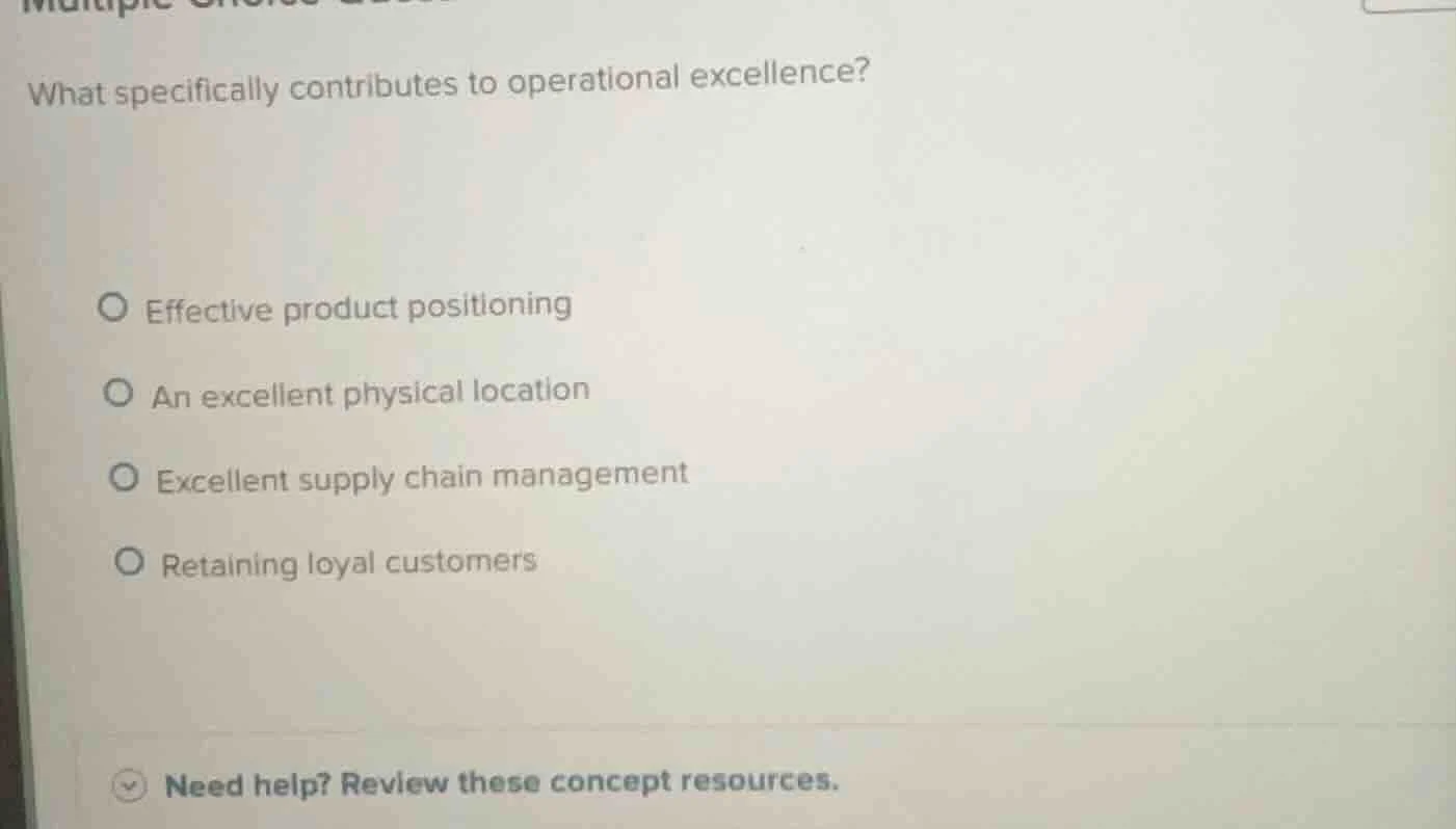 what specifically contributes to operational excellence? effective prod…