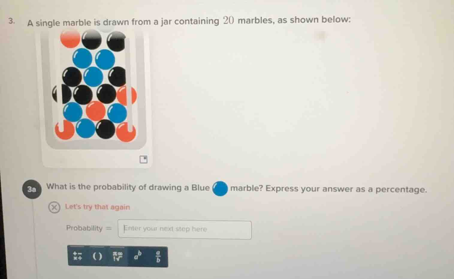 3. a single marble is drawn from a jar containing 20 marbles, as shown …