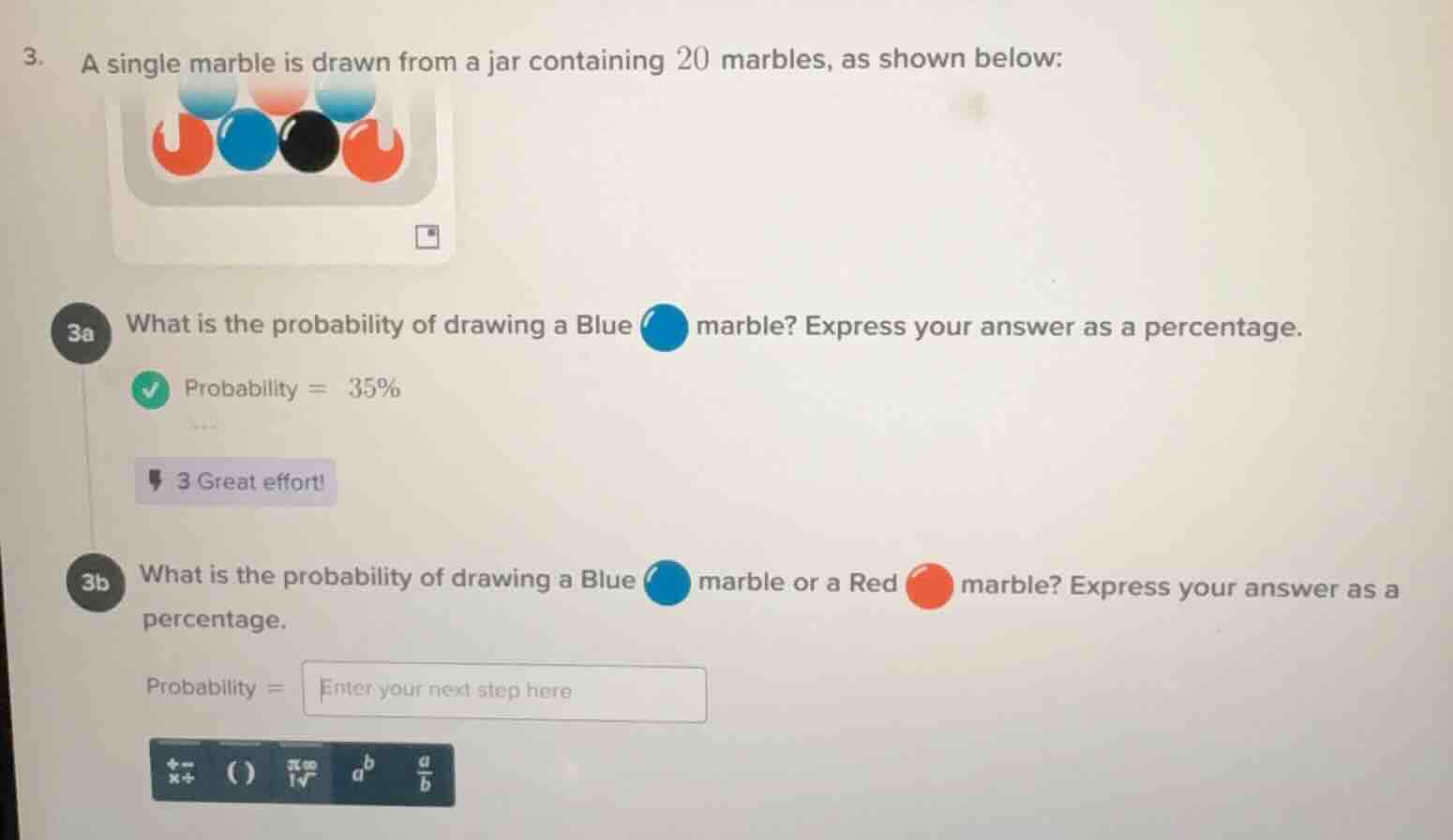 3. a single marble is drawn from a jar containing 20 marbles, as shown …