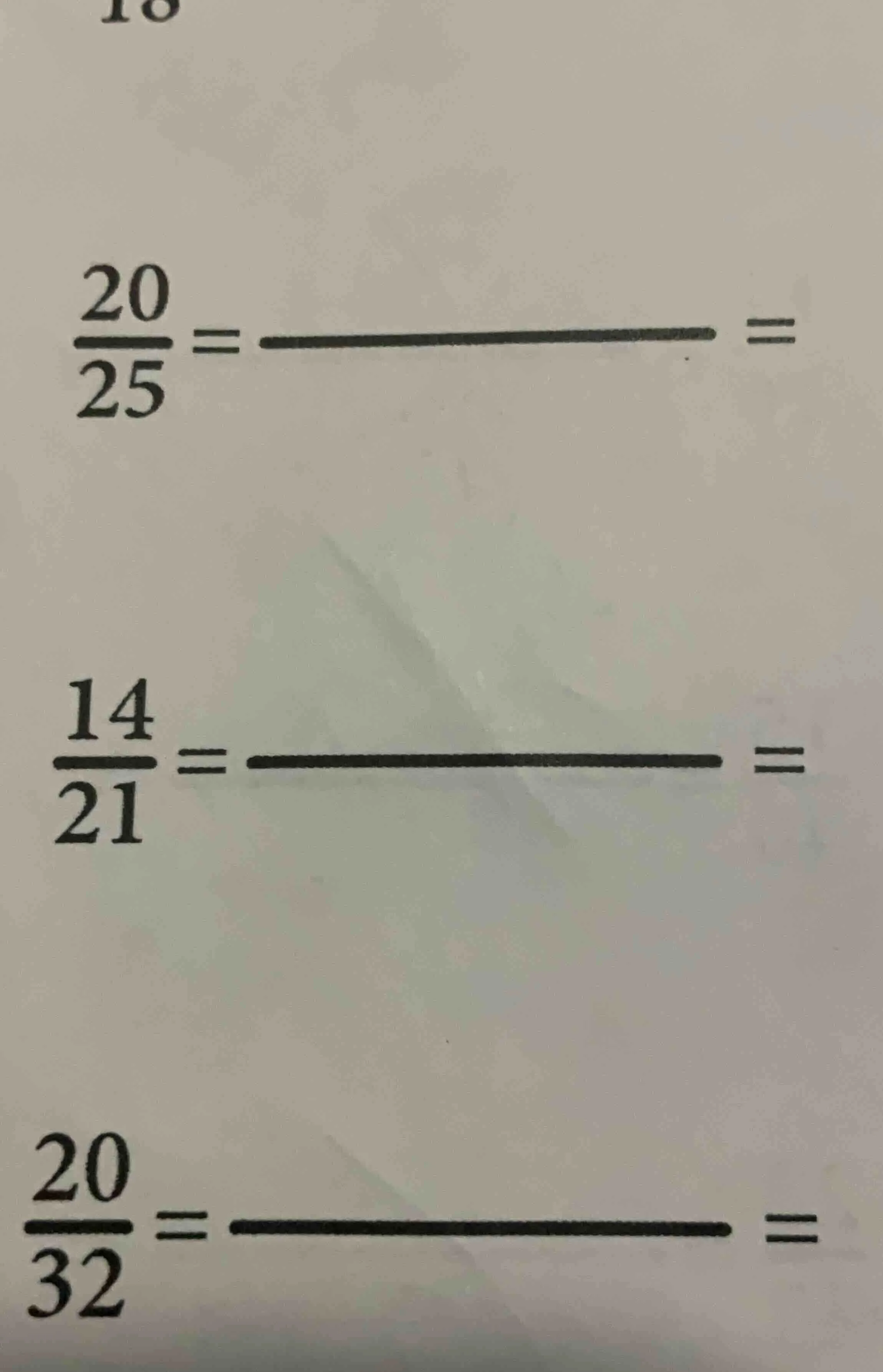 \\frac{20}{25} = \\frac{14}{21} = \\frac{20}{32} =