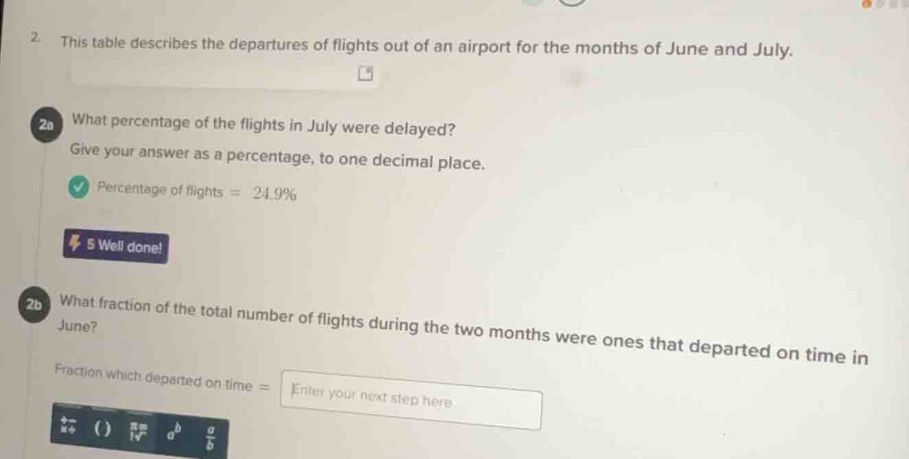 2. this table describes the departures of flights out of an airport for…