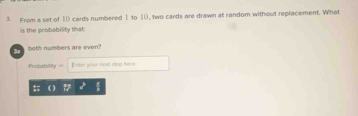 3. from a set of 10 cards numbered 1 to 10, two cards are drawn at rand…