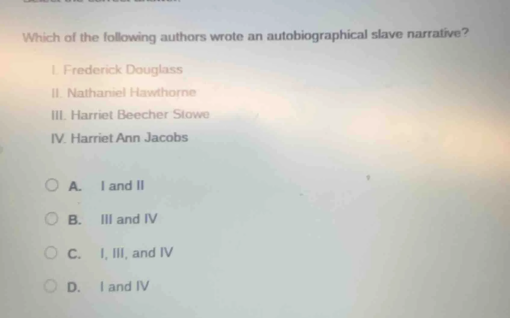 which of the following authors wrote an autobiographical slave narrativ…