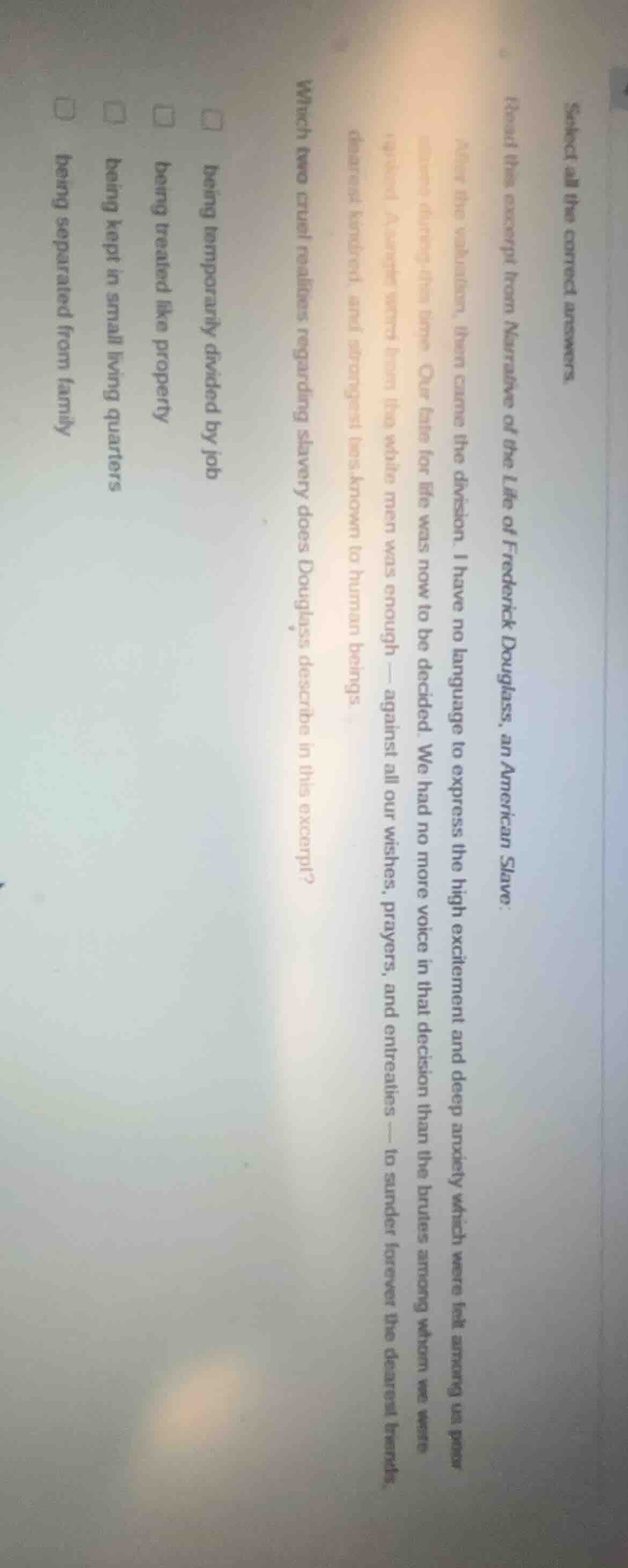 select all the correct answers. read this excerpt from narrative of the…