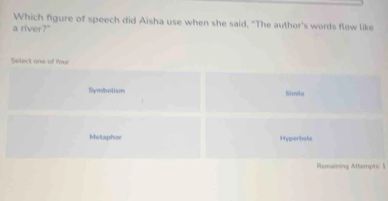 which figure of speech did aisha use when she said, \the authors words …