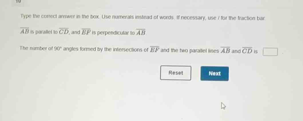 type the correct answer in the box. use numerals instead of words. if n…