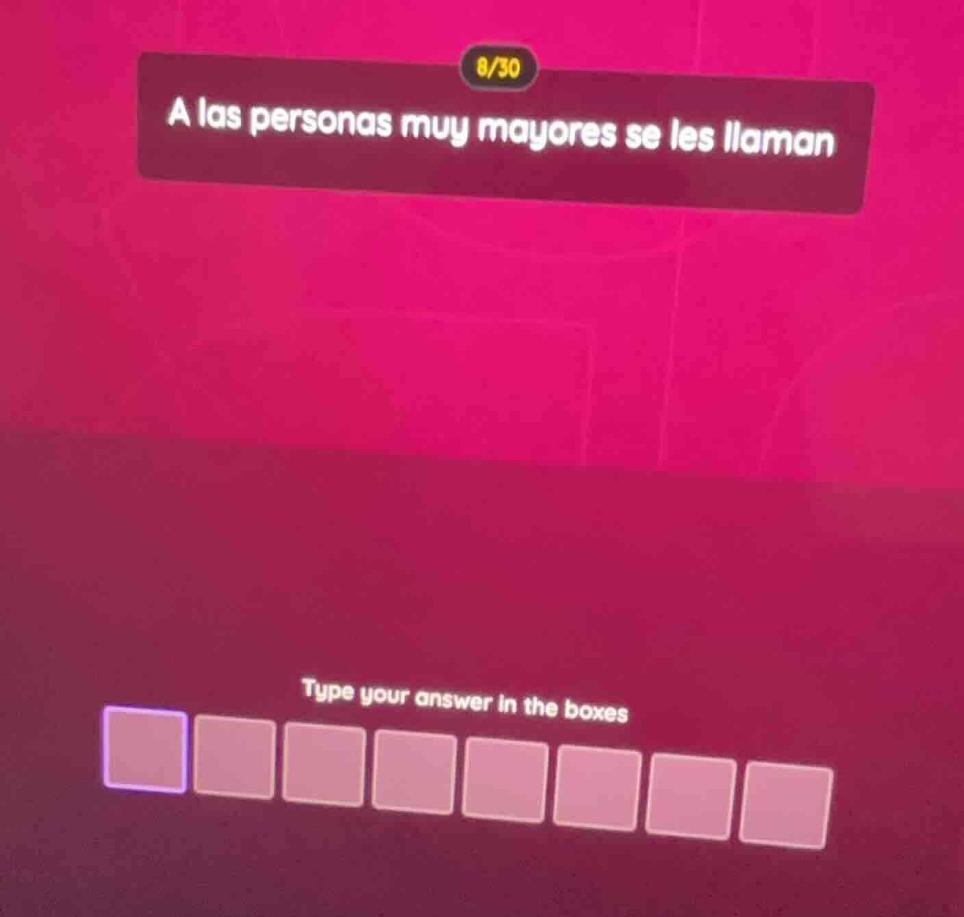 a las personas muy mayores se les llaman type your answer in the boxes