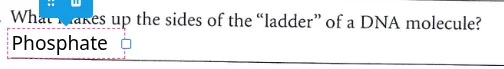 what makes up the sides of the \ladder\ of a dna molecule? phosphate