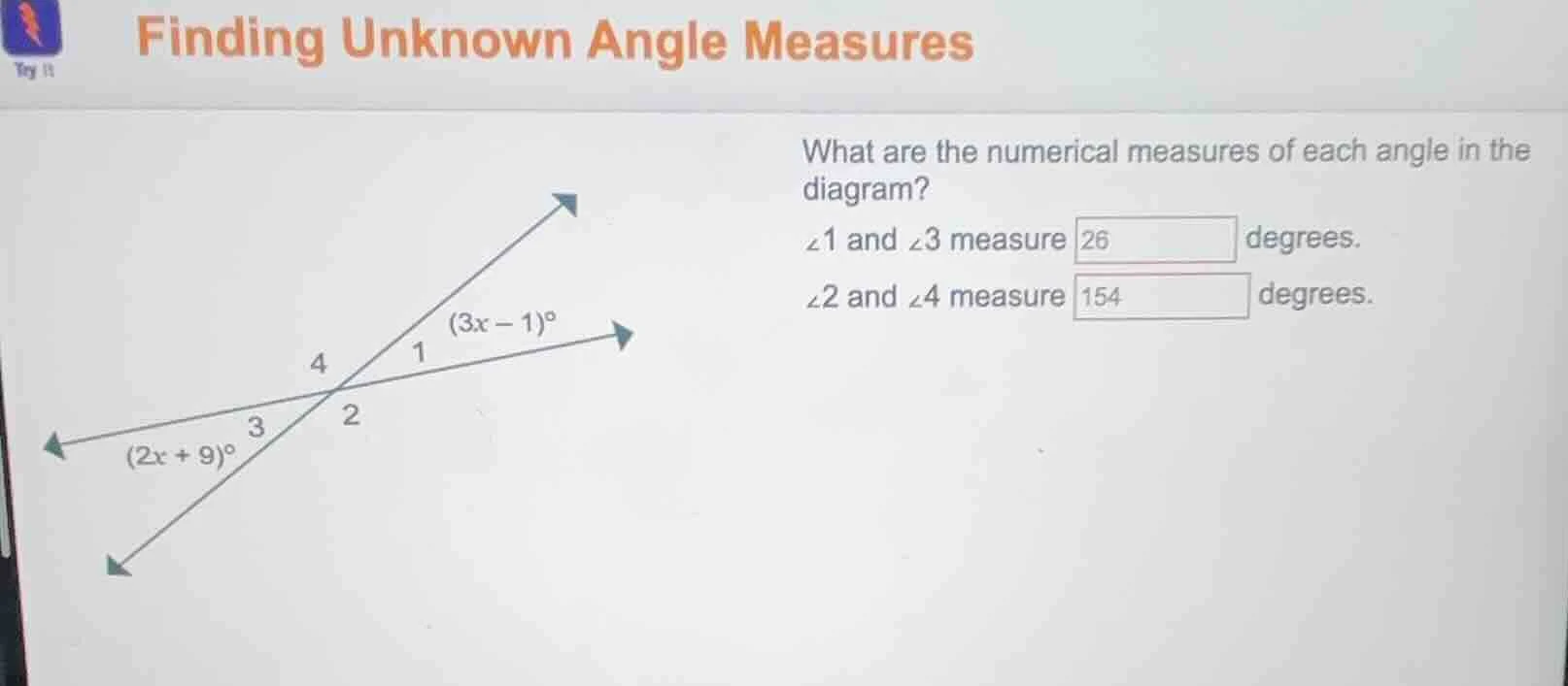 finding unknown angle measures what are the numerical measures of each …