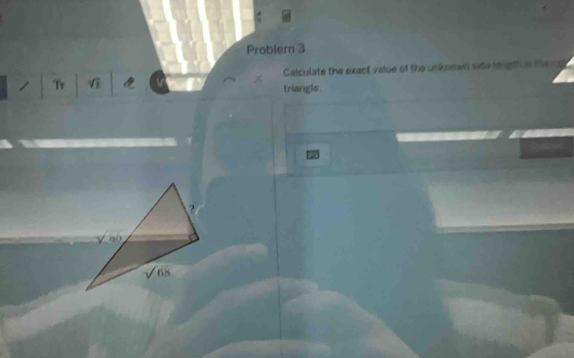 problem 3 calculate the exact value of the unknown side length in the r…