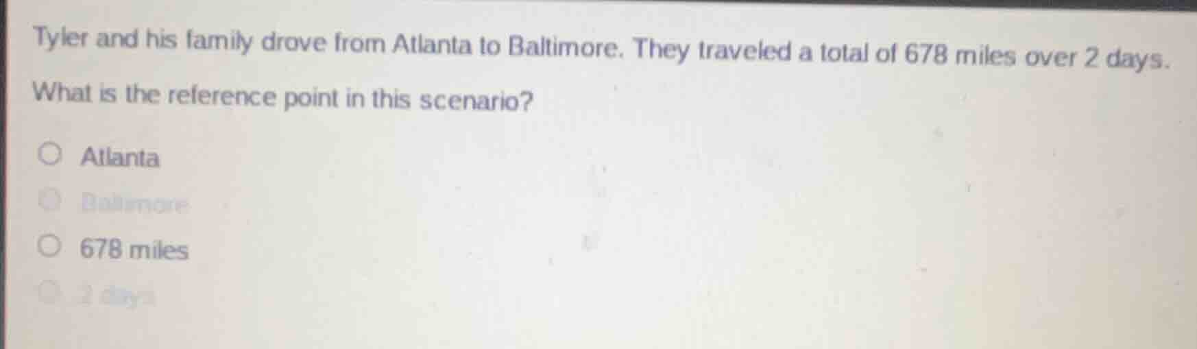 tyler and his family drove from atlanta to baltimore. they traveled a t…