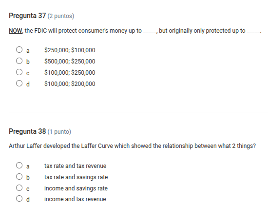 pregunta 37 (2 puntos) now, the fdic will protect consumer’s money up t…