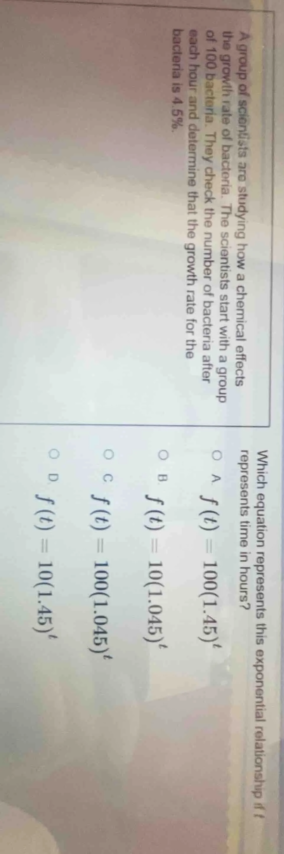 a group of scientists are studying how a chemical effects the growth ra…