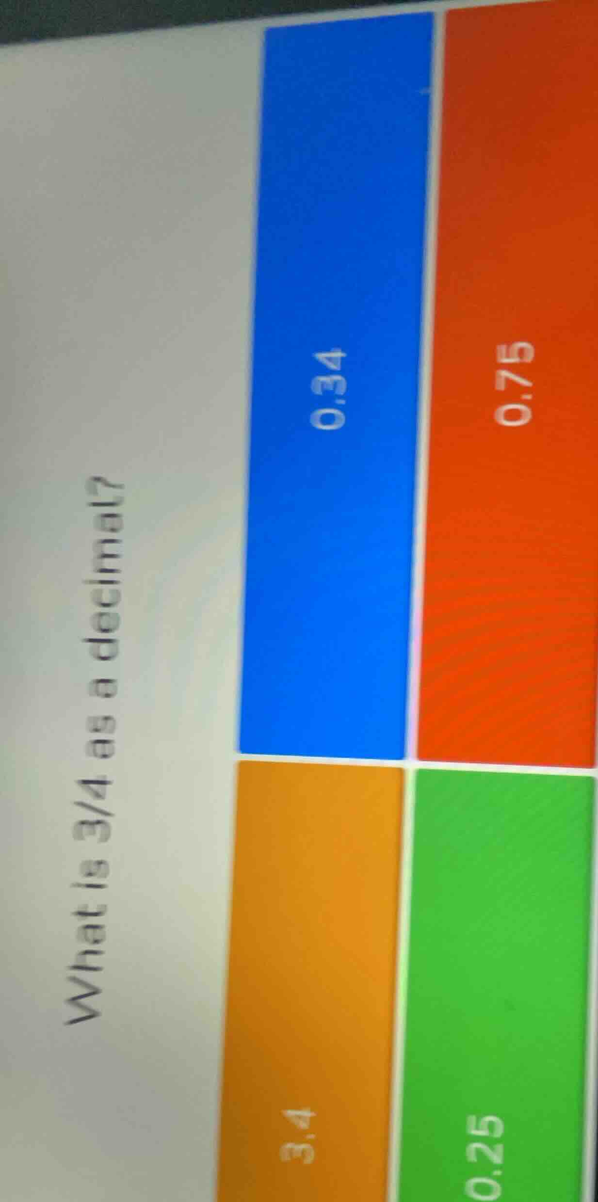 what is 3/4 as a decimal?