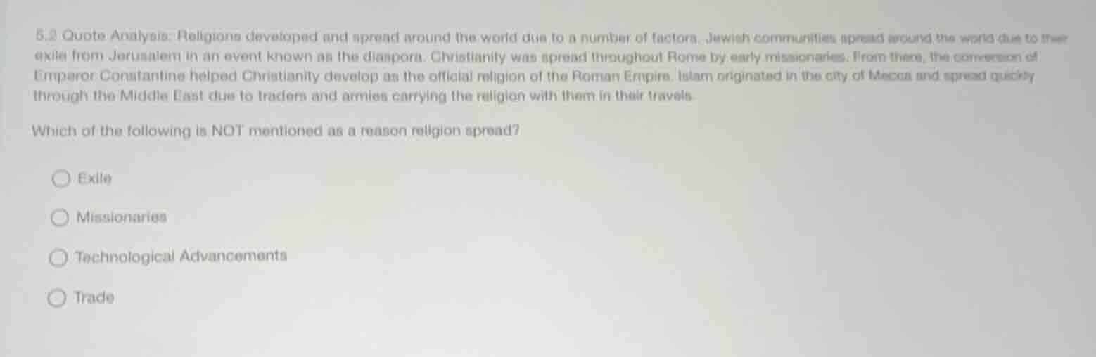 5.2 quote analysis: religions developed and spread around the world due…