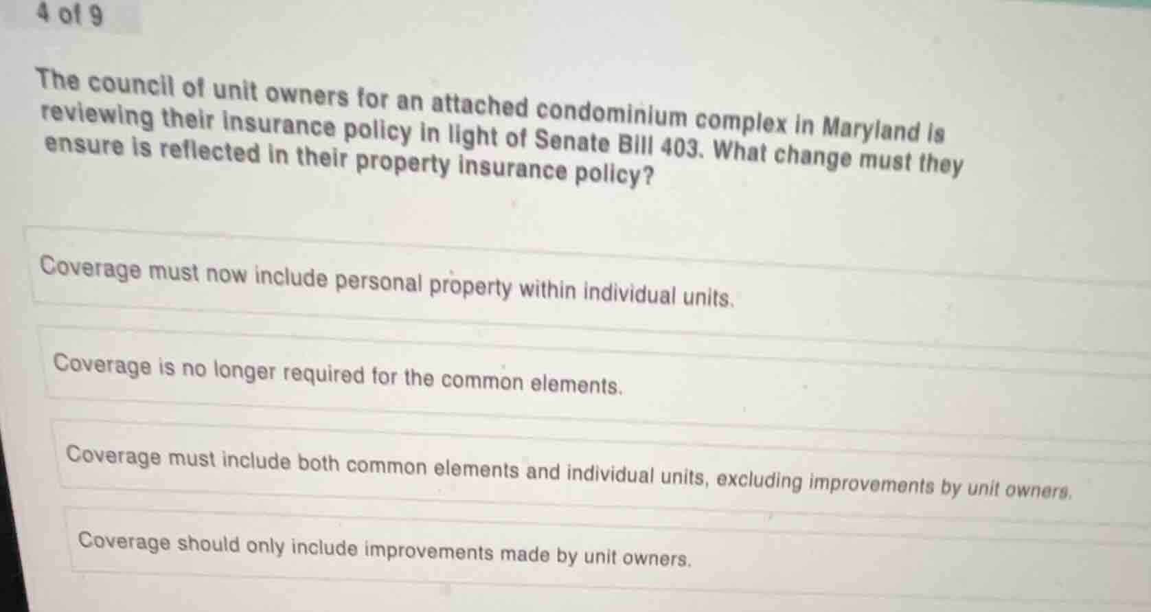4 of 9 the council of unit owners for an attached condominium complex i…