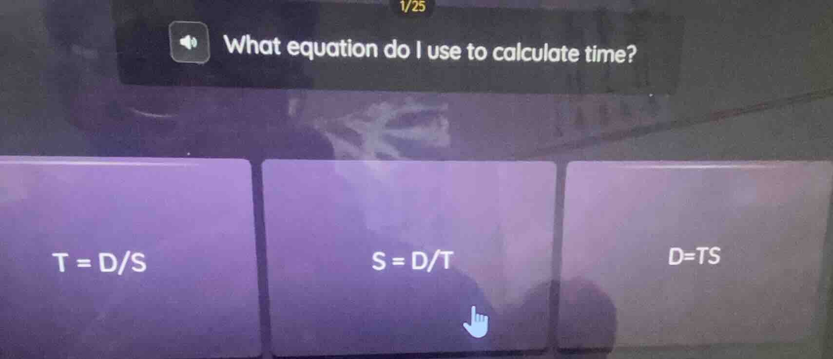 what equation do i use to calculate time? t = d/s s = d/t d=ts