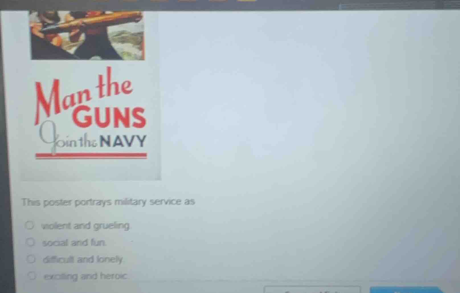 this poster portrays military service as violent and grueling social an…