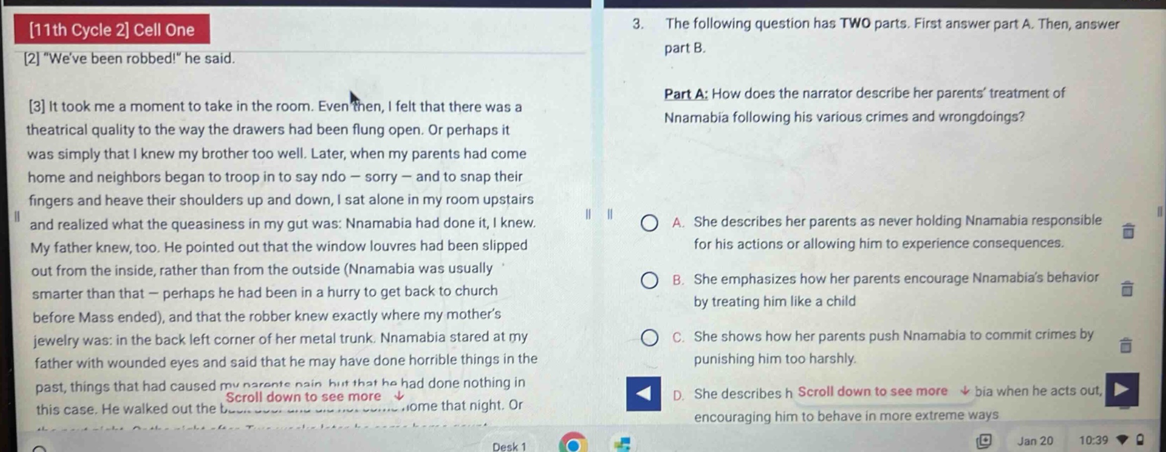 11th cycle 2 cell one 2 \weve been robbed!\ he said. 3 it took me a mom…