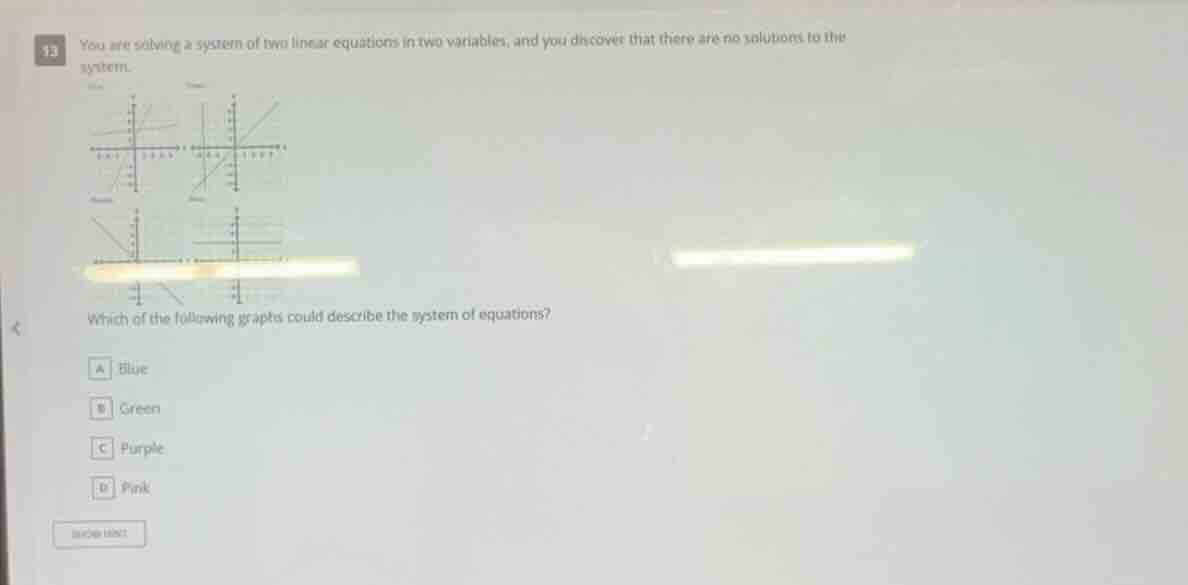 13 you are solving a system of two linear equations in two variables, a…