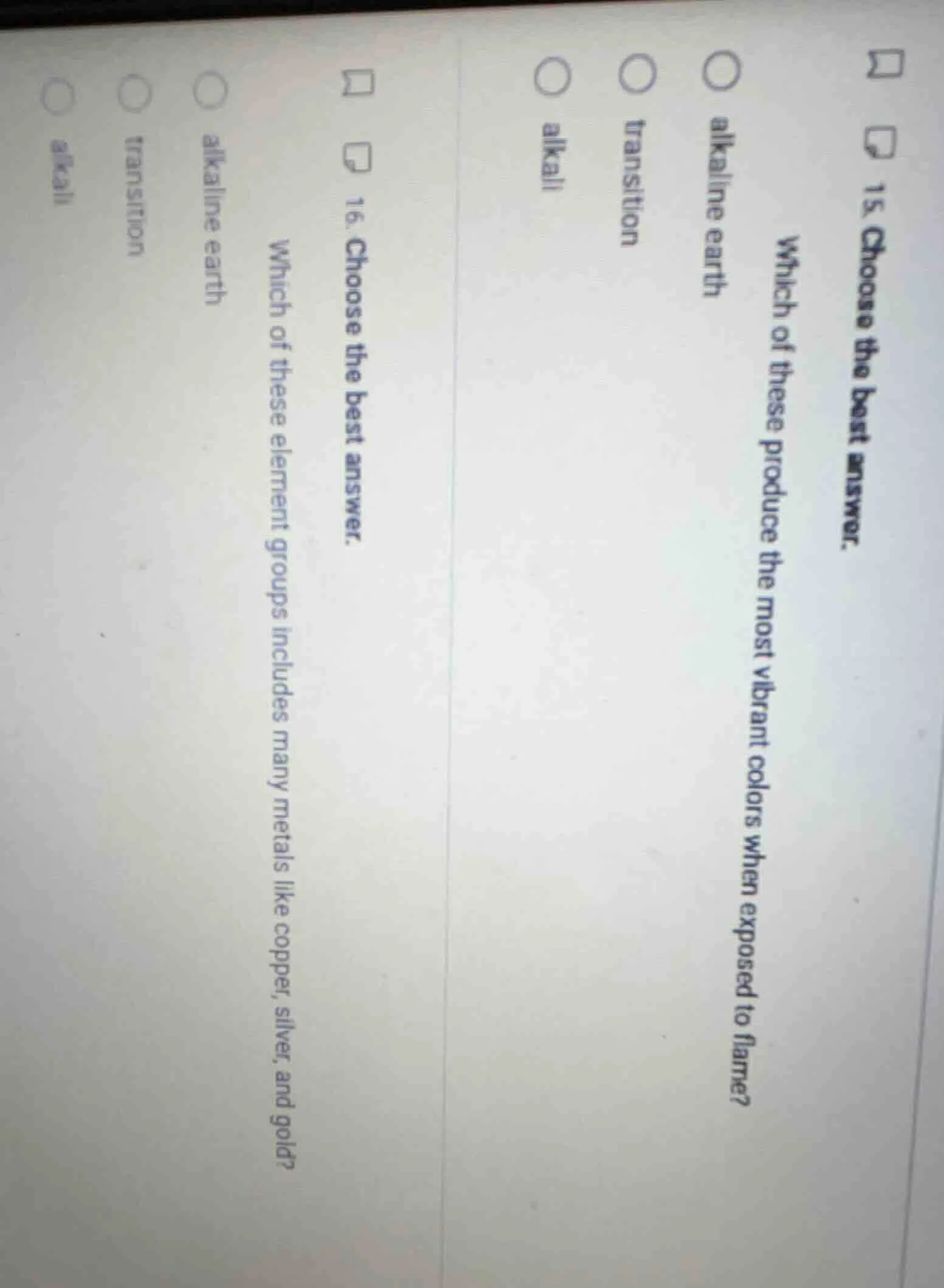 15. choose the best answer. which of these produce the most vibrant col…