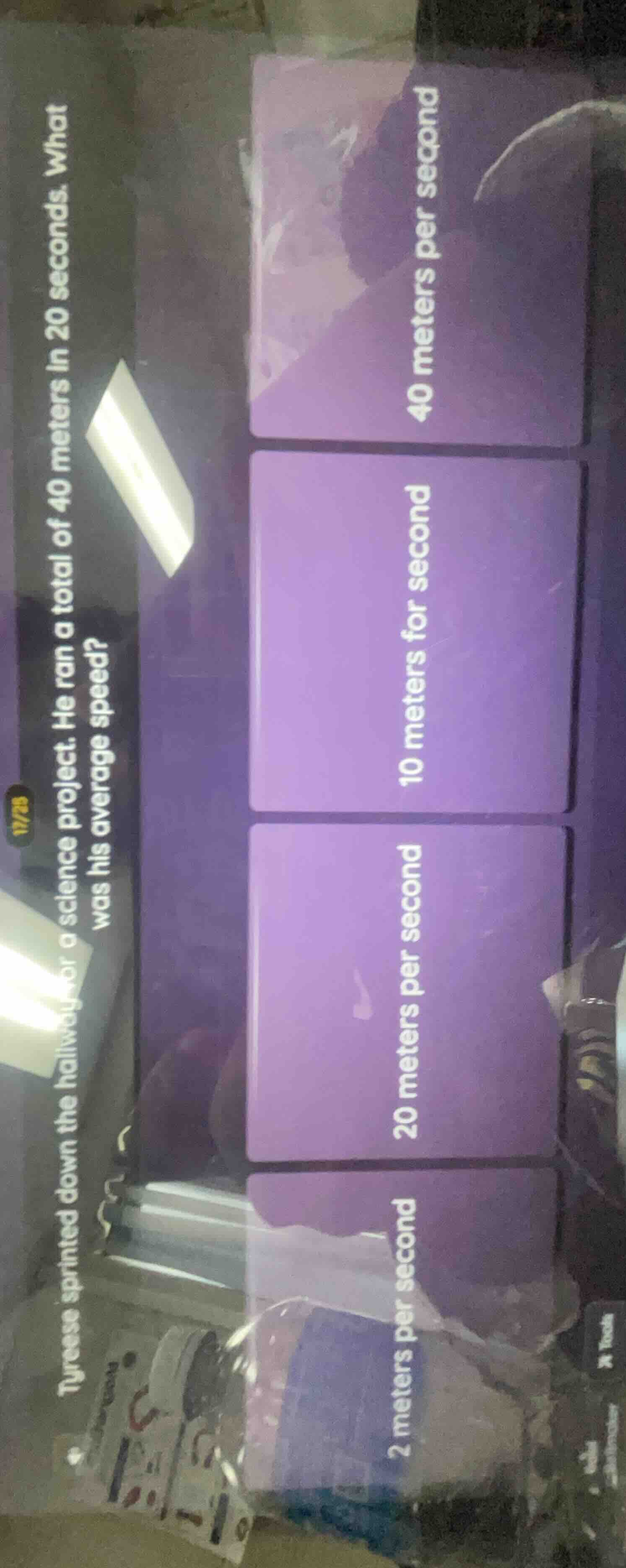 juarez sprinted down the hallway for a science project. he ran a total …