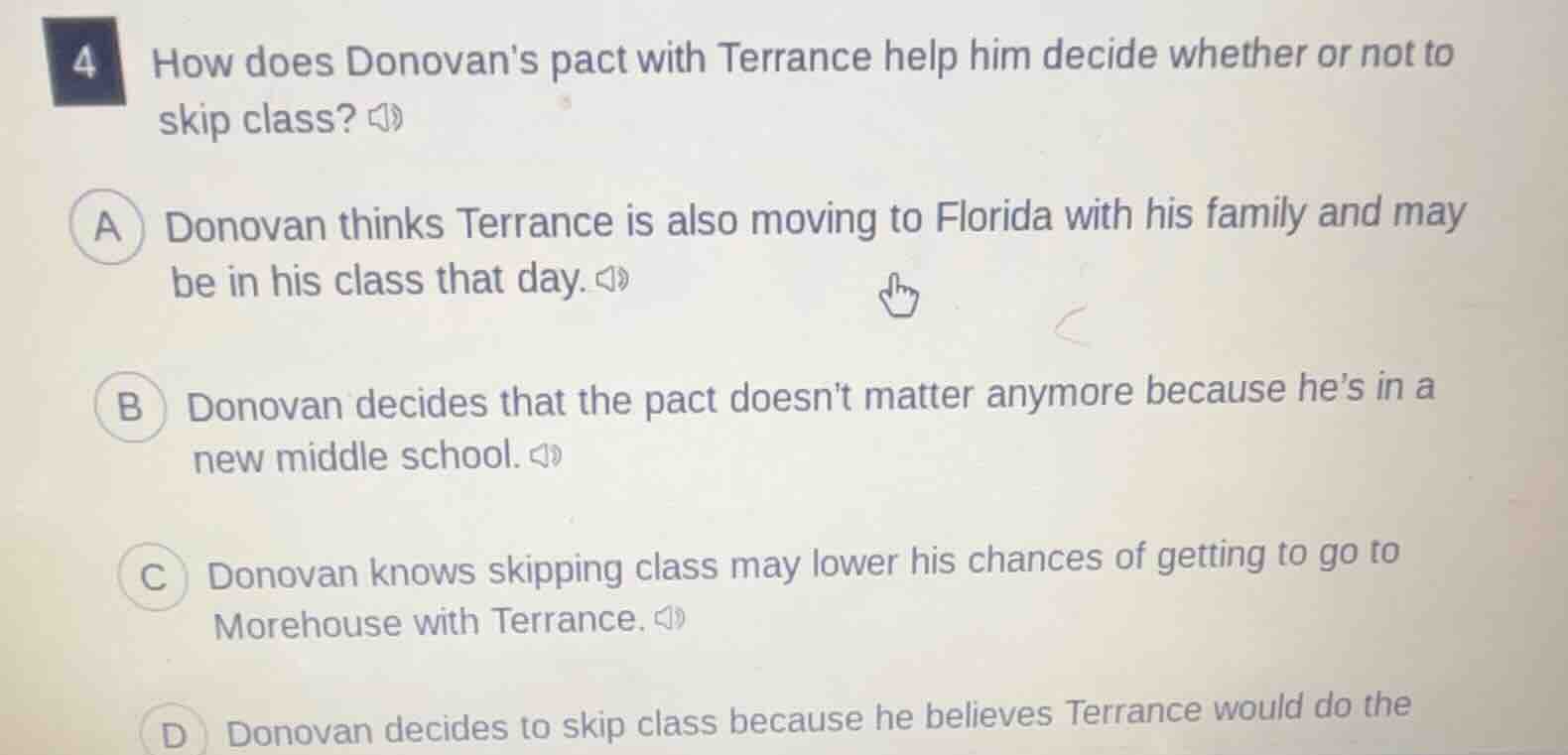 4 how does donovans pact with terrance help him decide whether or not t…
