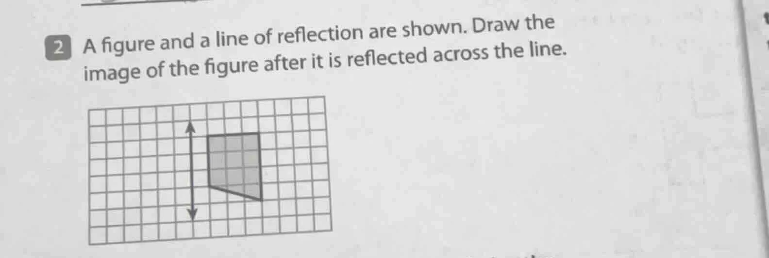 2 a figure and a line of reflection are shown. draw the image of the fi…