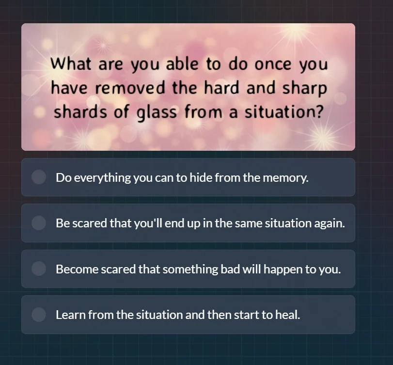 what are you able to do once you have removed the hard and sharp shards…