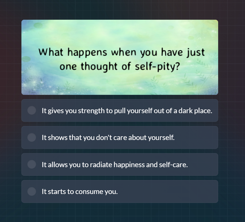 what happens when you have just one thought of self - pity? it gives yo…