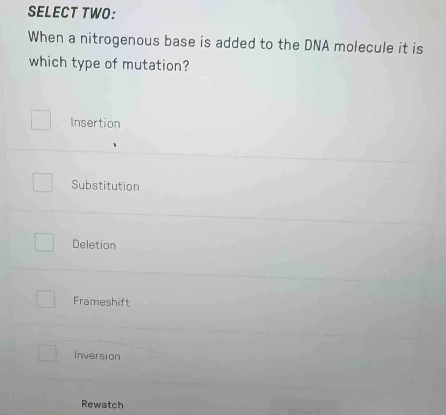select two: when a nitrogenous base is added to the dna molecule it is …