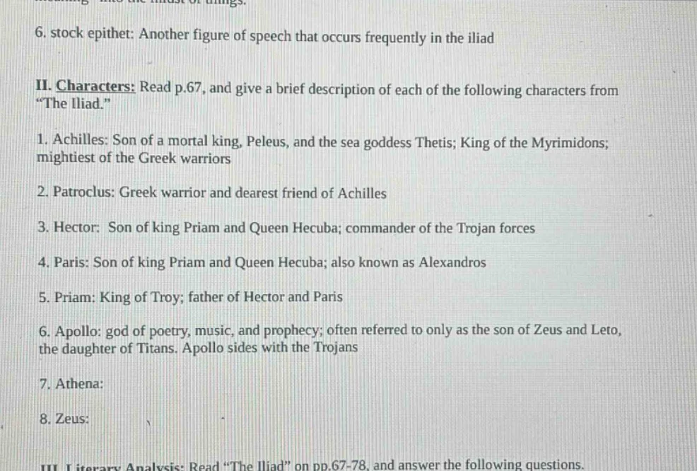 6. stock epithet: another figure of speech that occurs frequently in th…