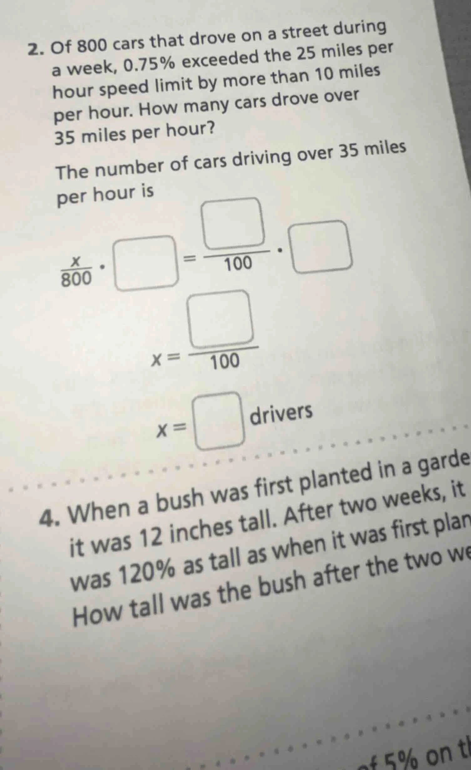 2. of 800 cars that drove on a street during a week, 0.75% exceeded the…