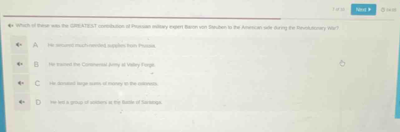 which of these was the greatest contribution of prussian military exper…