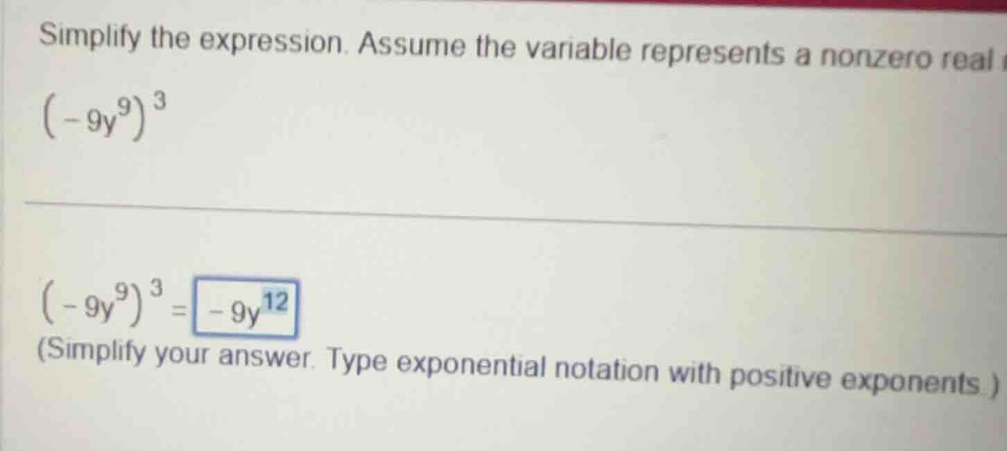 simplify the expression. assume the variable represents a nonzero real\…