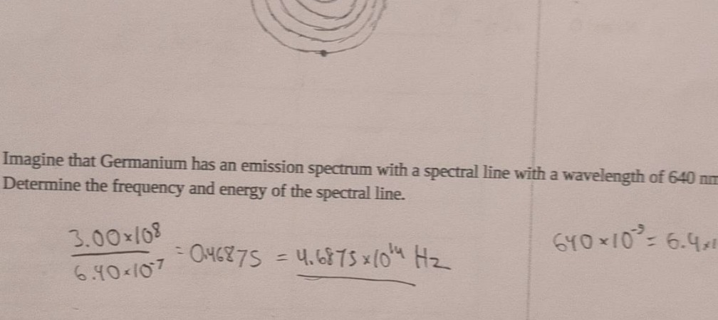 imagine that germanium has an emission spectrum with a spectral line wi…