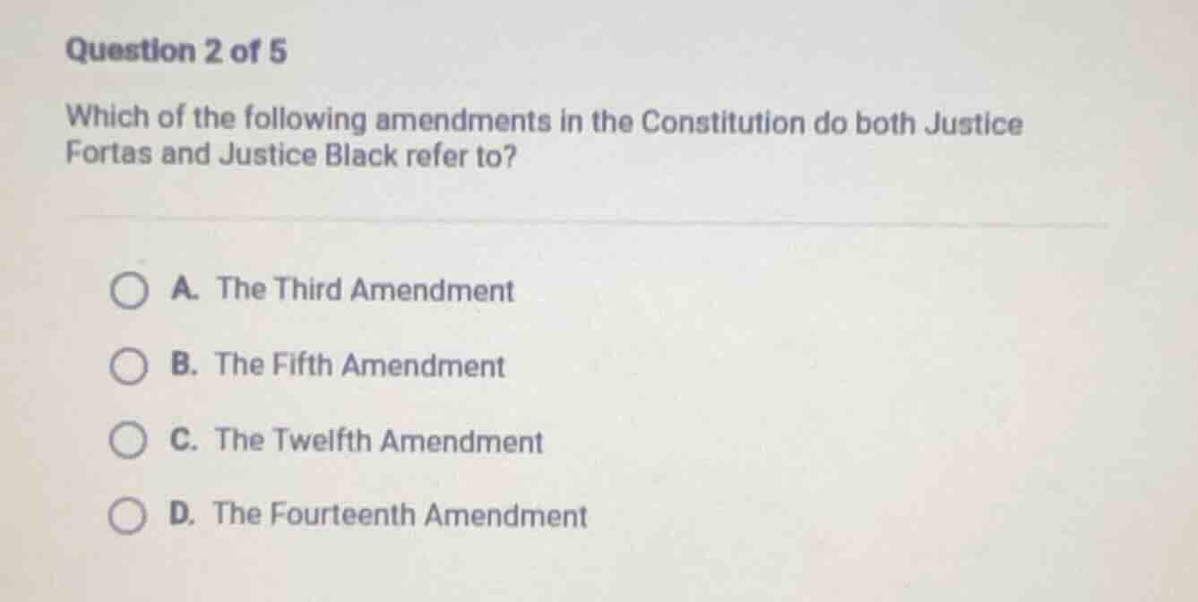 question 2 of 5 which of the following amendments in the constitution d…