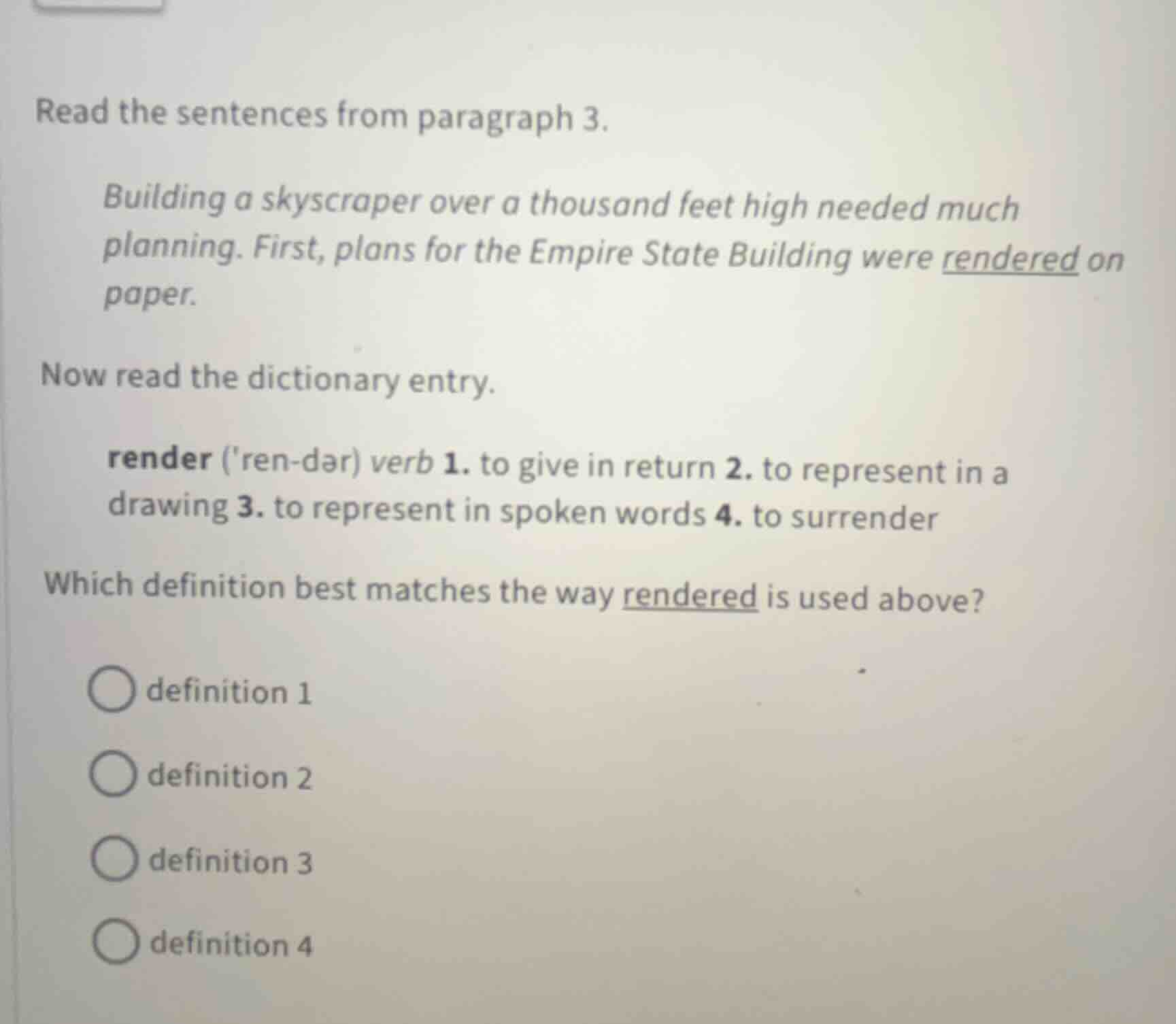 read the sentences from paragraph 3. building a skyscraper over a thous…