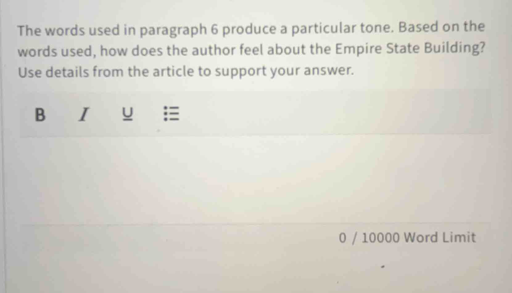 the words used in paragraph 6 produce a particular tone. based on the w…