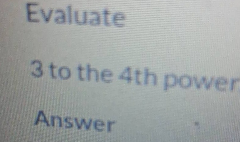 evaluate 3 to the 4th power answer