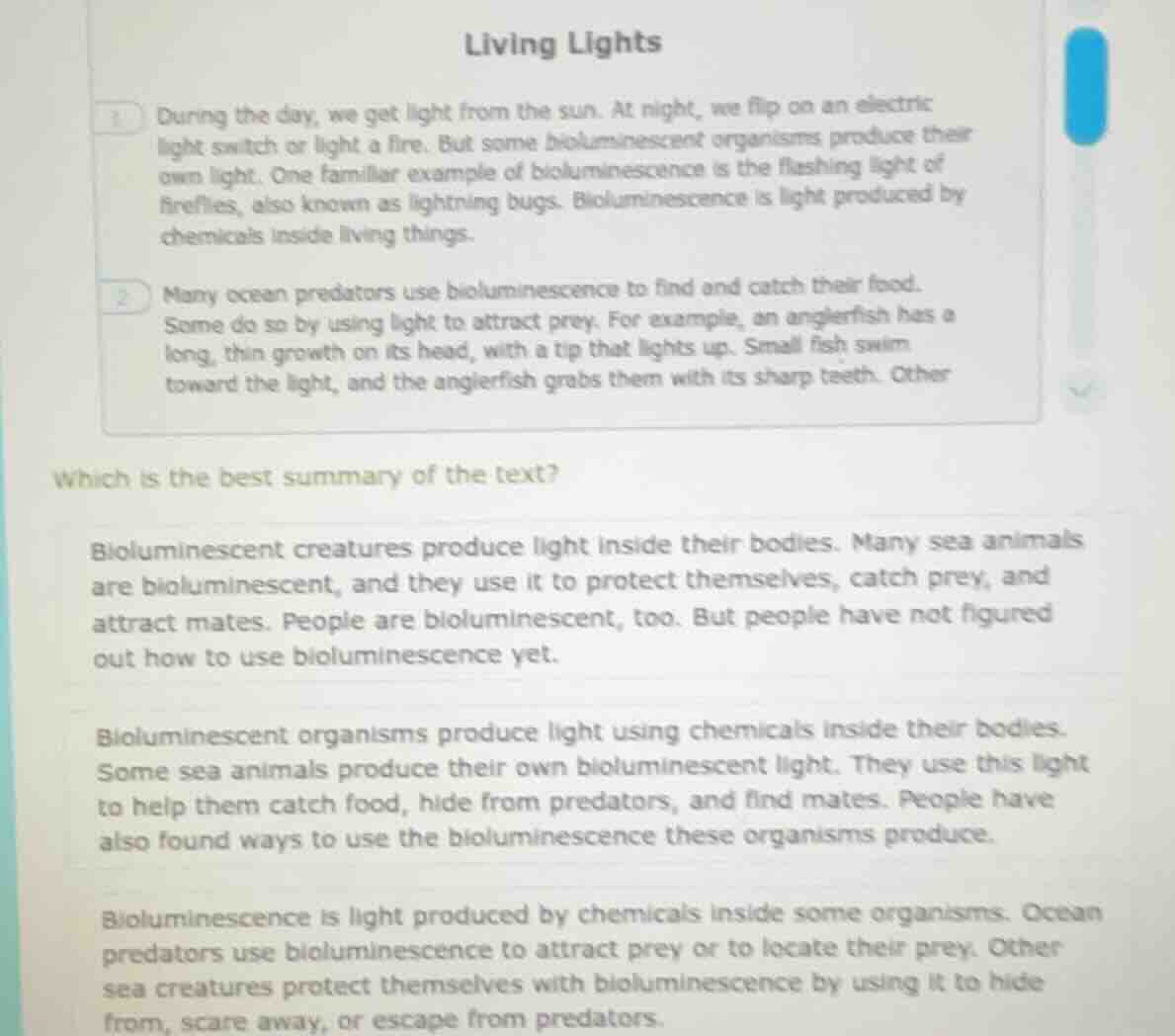 living lights 1 during the day, we get light from the sun. at night, we…