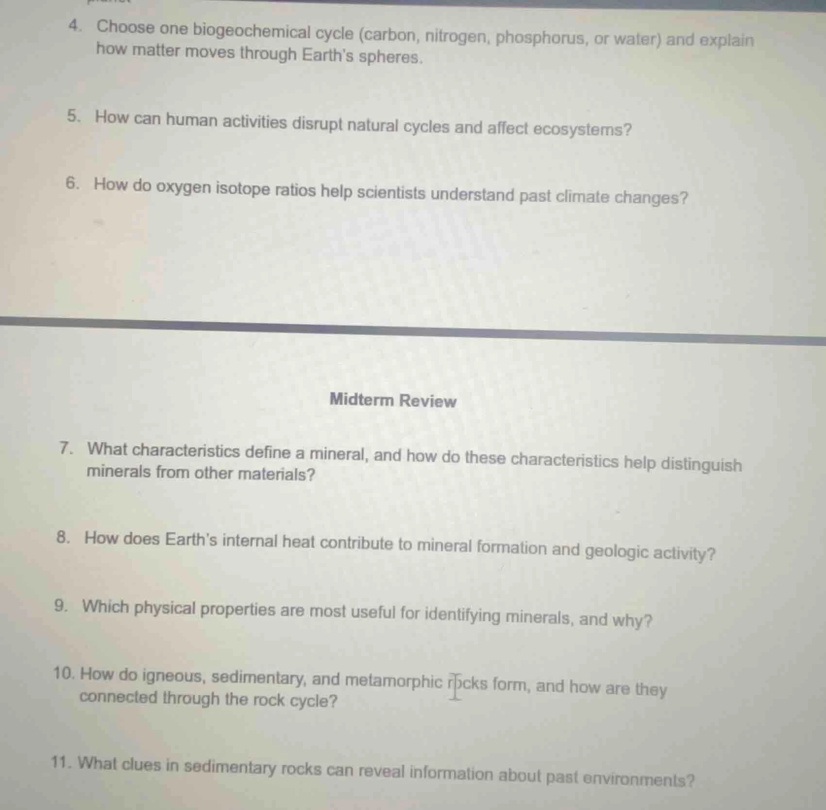 4. choose one biogeochemical cycle (carbon, nitrogen, phosphorus, or wa…