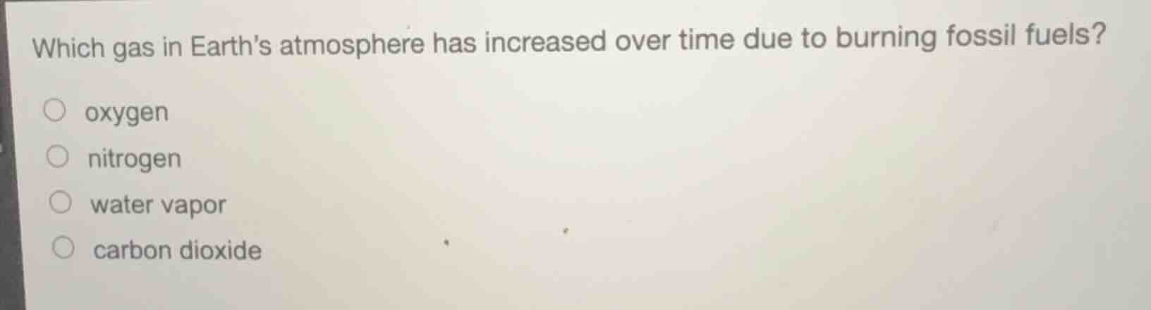 which gas in earths atmosphere has increased over time due to burning f…