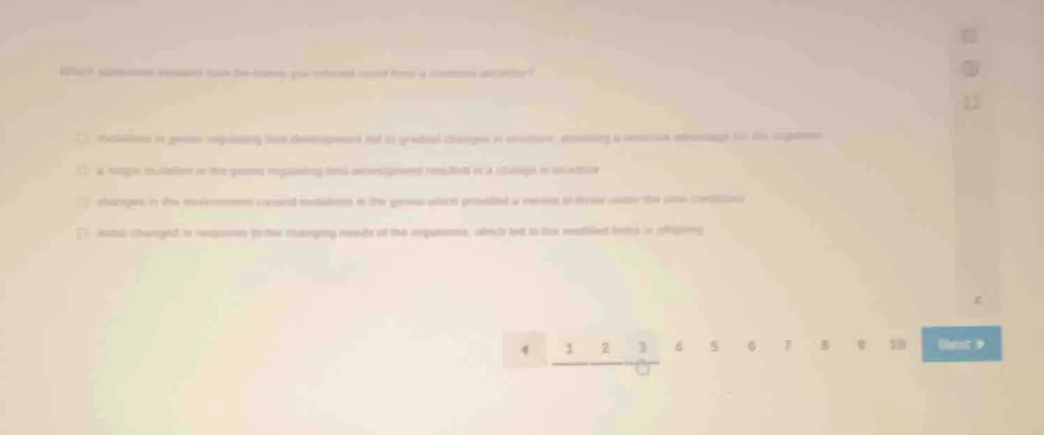 which statement explains how the bones give evolved most from a common …